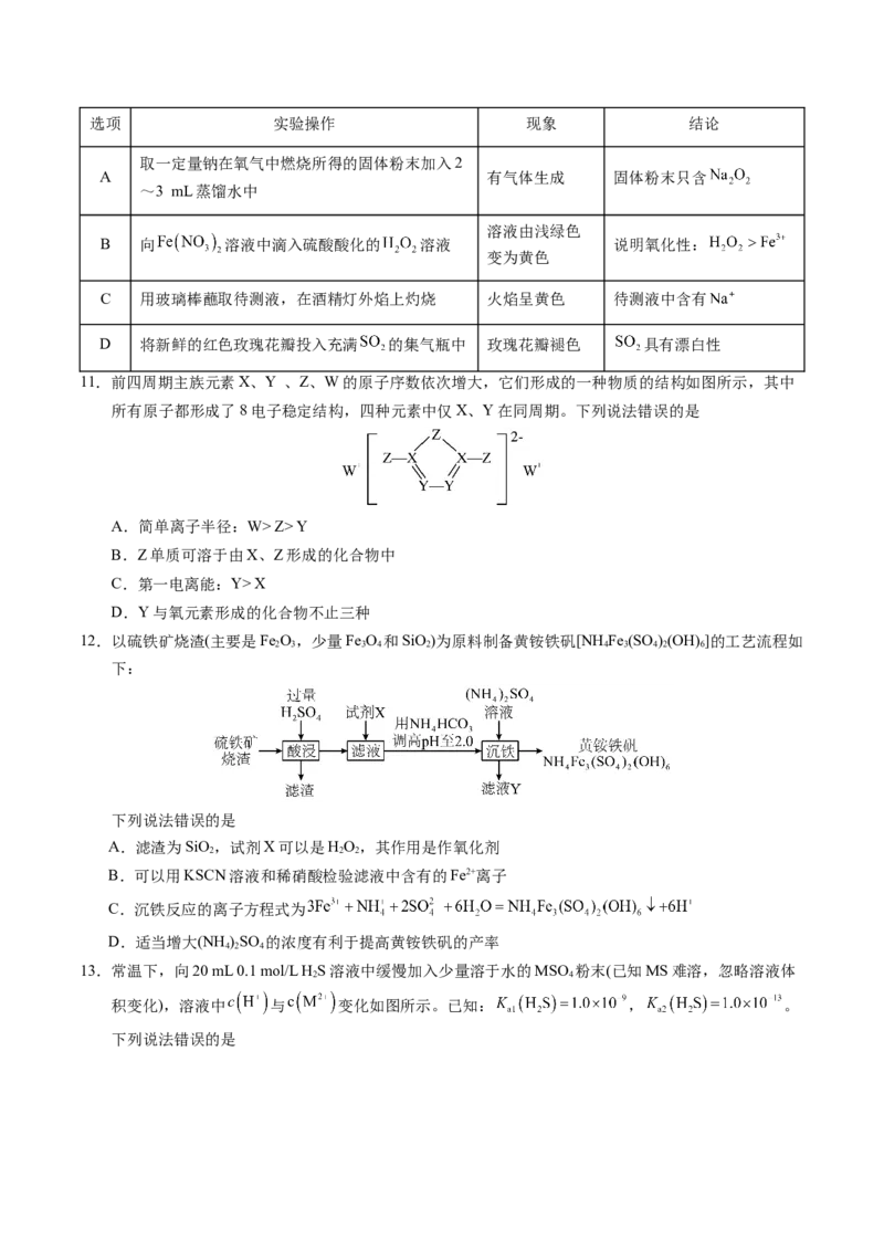 高三化学开学摸底考02（全国卷&middot;新教材）（考试版）_2024年4月_其他_2023-2024学年高三下学期开学摸底考试卷_2023-2024学年高三化学下学期开学摸底考试卷