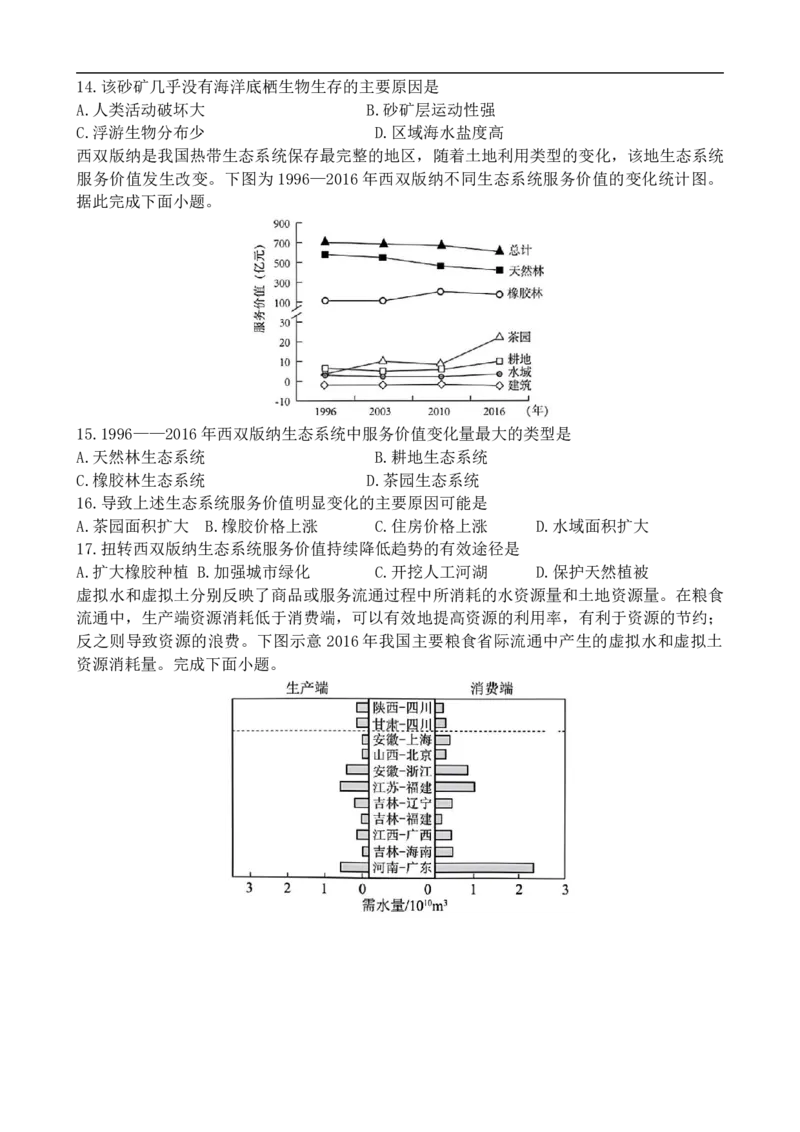 辽宁省沈阳市五校协作体2024-2025学年高二下学期期中地理试卷_2024-2025高二（7-7月题库）_2025年6月试卷_0602辽宁省沈阳市五校协作体2024-2025学年高二下学期期中考试