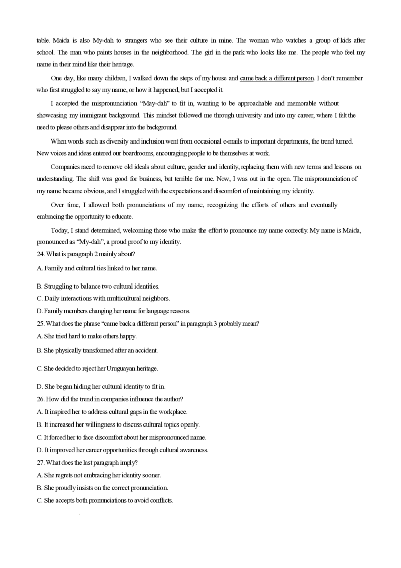 福建省龙岩市一级校联盟2024-2025学年高二下学期4月期中考试英语Word版含答案_2024-2025高二（7-7月题库）_2025年05月试卷_0530福建省龙岩市一级校联盟2024-2025学年高二下学期4月期中考试