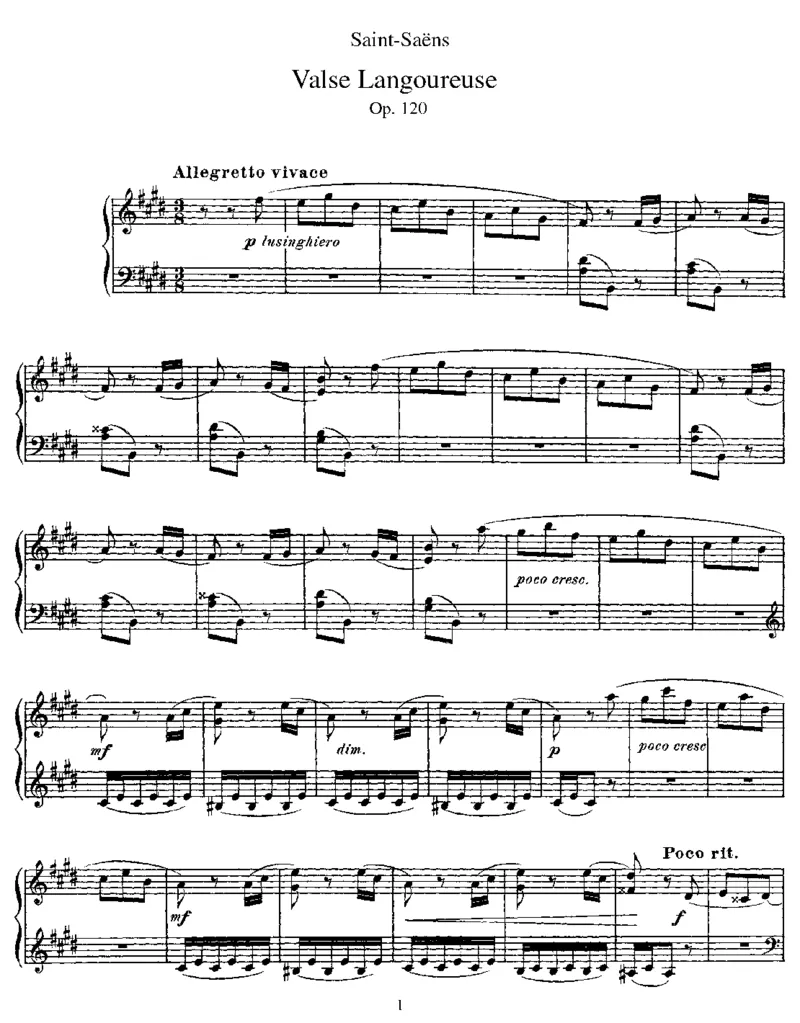 伤感圆舞曲ValseLangoureuse,Op120_一万首著名钢琴曲谱哈农贝多芬合集视频教学电子版高清无水印可打印_1古典钢琴知名音乐家谱_圣桑钢琴谱全集