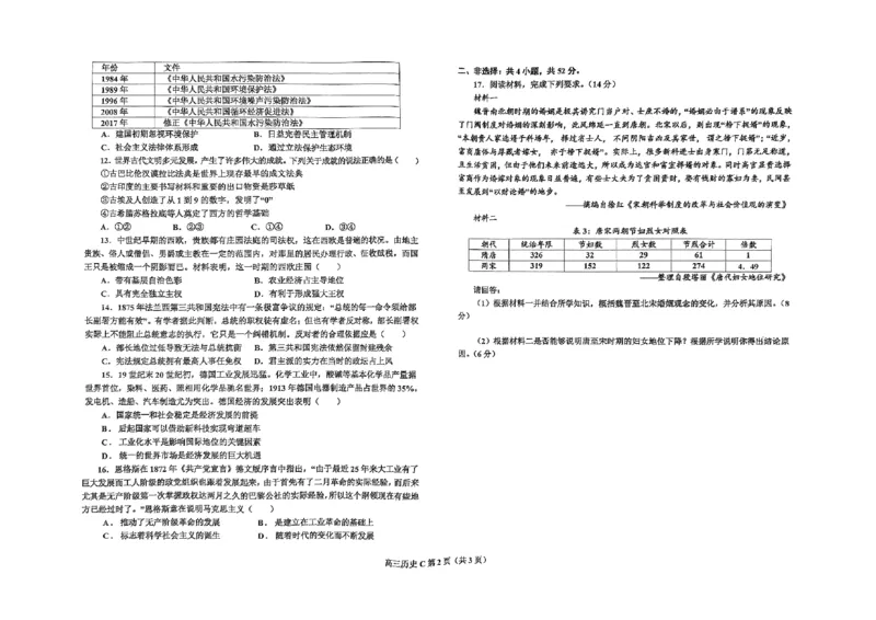 辽宁省鞍山市普通高中2025届高三年级上学期第三次月考历史_2024-2025高三（6-6月题库）_2024年12月试卷_1214辽宁省鞍山市普通高中2025届高三年级上学期第三次月考（全科）