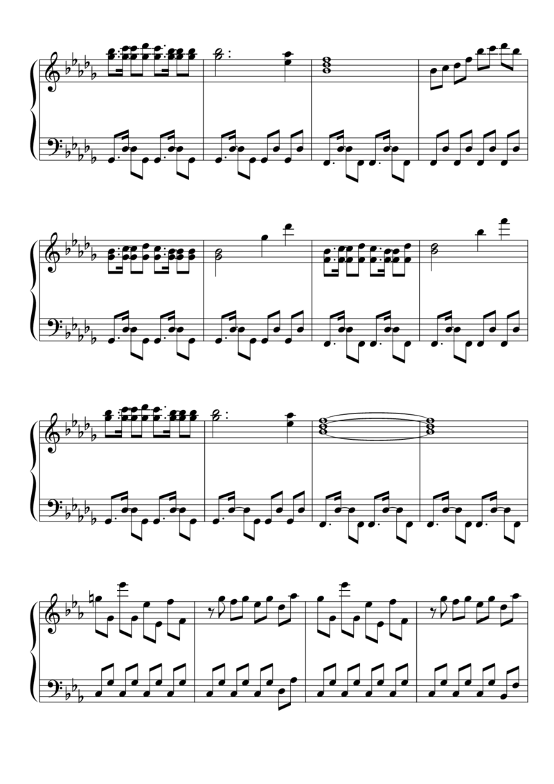 [東方ピアノEasyモード楽譜][easy][4]幻想科学　～Doll'sPhantom_一万首著名钢琴曲谱哈农贝多芬合集视频教学电子版高清无水印可打印_05动漫游戏钢琴谱合集_日系东方Project钢琴谱全集_西方