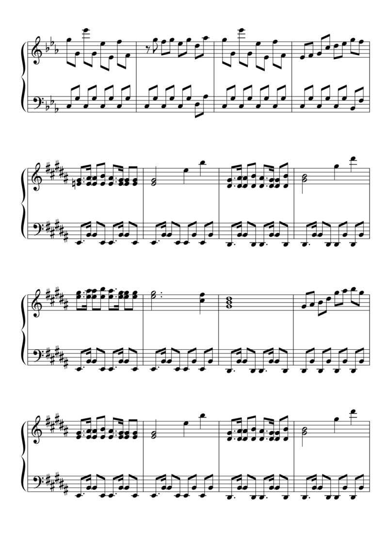 [東方ピアノEasyモード楽譜][easy][4]幻想科学　～Doll'sPhantom_一万首著名钢琴曲谱哈农贝多芬合集视频教学电子版高清无水印可打印_05动漫游戏钢琴谱合集_日系东方Project钢琴谱全集_西方