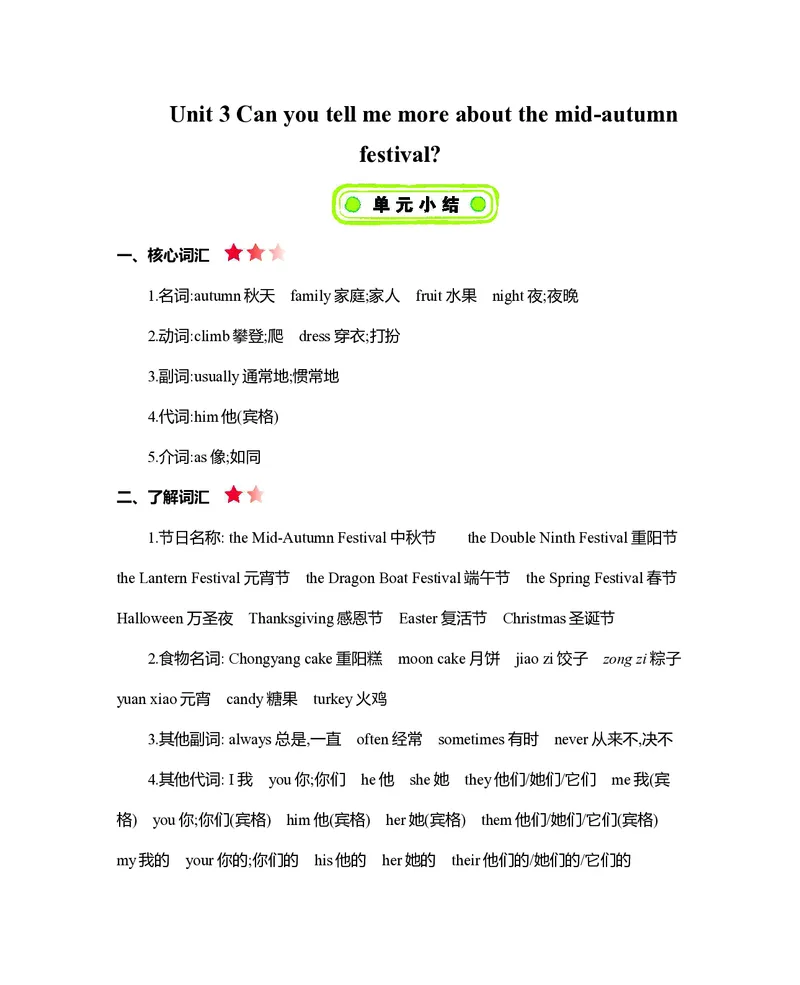 五年级上册英语北京课改版知识要点_小学1-6年级全部试卷_英语_五年级_3-10-5、小学五年级英语上册_3-10-5-1、复习、知识点、归纳汇总_其它