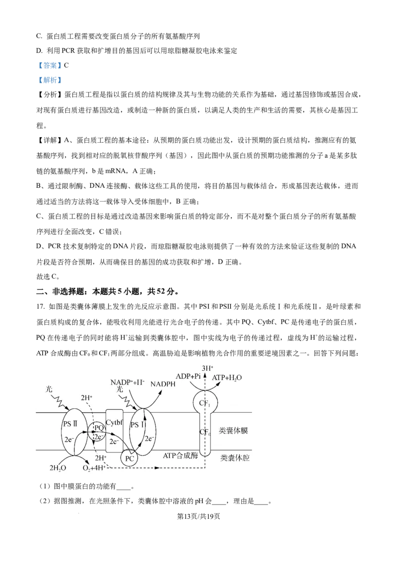 精品解析：四川省成都市蓉城名校2024-2025学年高三上学期入学考试生物试题（解析版）_2024-2025高三（6-6月题库）_2024年09月试卷