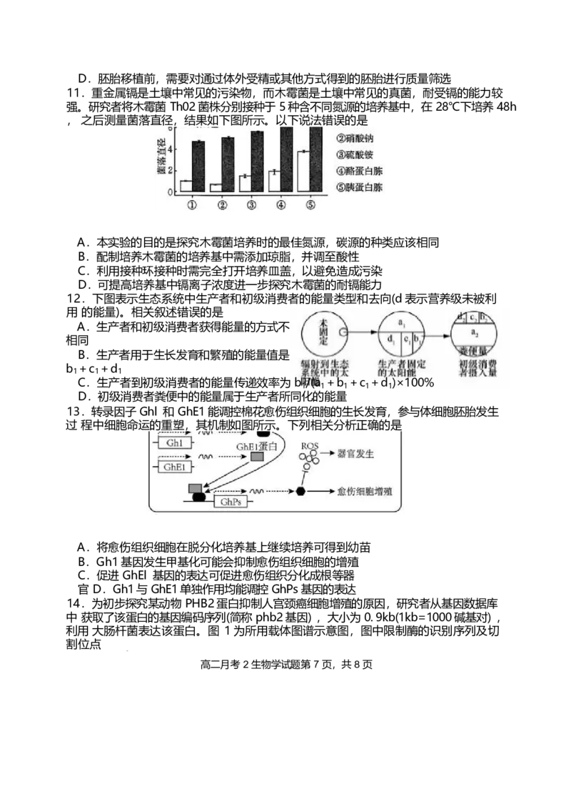 福建省龙岩市连城县第一中学2024-2025学年高二下学期5月月考2生物学试卷（含答案）_2024-2025高二（7-7月题库）_2025年6月试卷_0609福建省连城县第一中学2024-2025学年高二下学期5月月考2