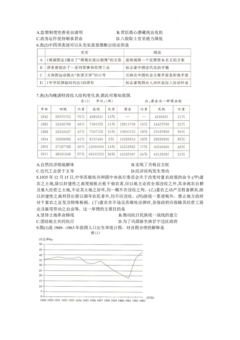 湖南省部分学校2023-2024年下学期高二期末联考历史试题_2024-2025高三（6-6月题库）_2024年07月试卷_240705湖南省三湘名校联盟天壹名校联盟2024年高二期末考试