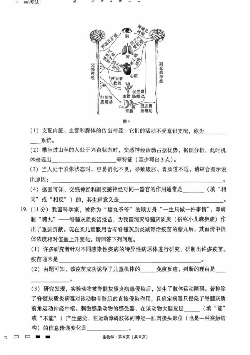 生物_2024-2025高三（6-6月题库）_2024年12月试卷_1229云南师大附中2025届高三12月适应性月考卷（七）（全科）_云南师大附中2025届高三12月适应性月考卷（七）生物试题