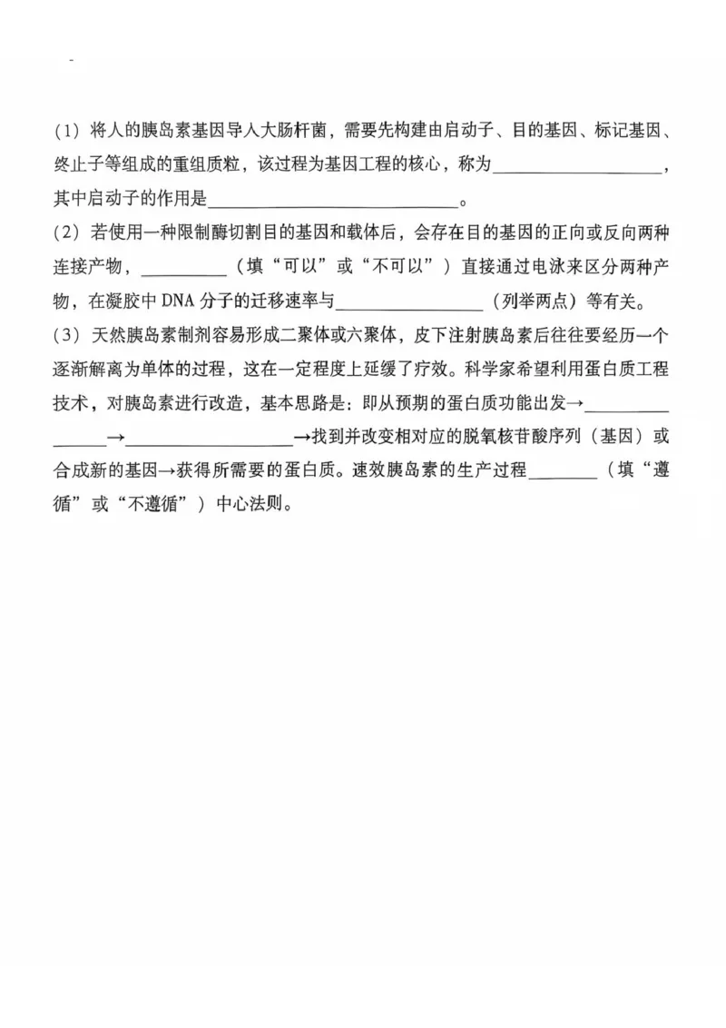 生物_2024-2025高三（6-6月题库）_2024年12月试卷_1229云南师大附中2025届高三12月适应性月考卷（七）（全科）_云南师大附中2025届高三12月适应性月考卷（七）生物试题