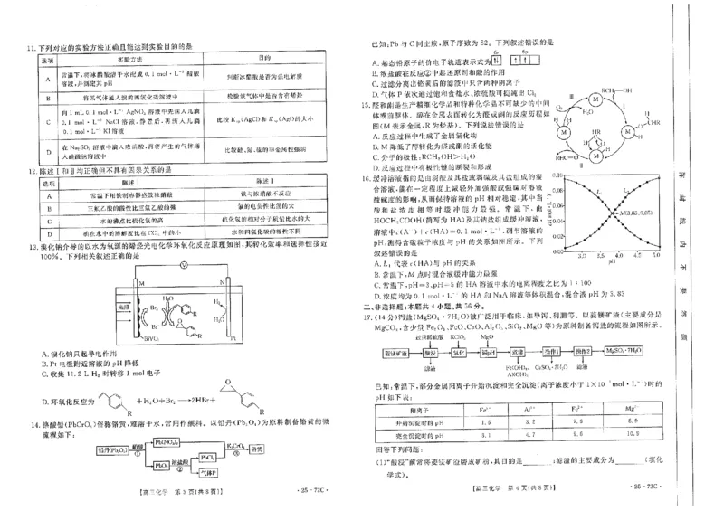 高三化学_2024-2025高三（6-6月题库）_2024年10月试卷_1022广东茂名区域2025届高三10月金太阳联考（25-72C）