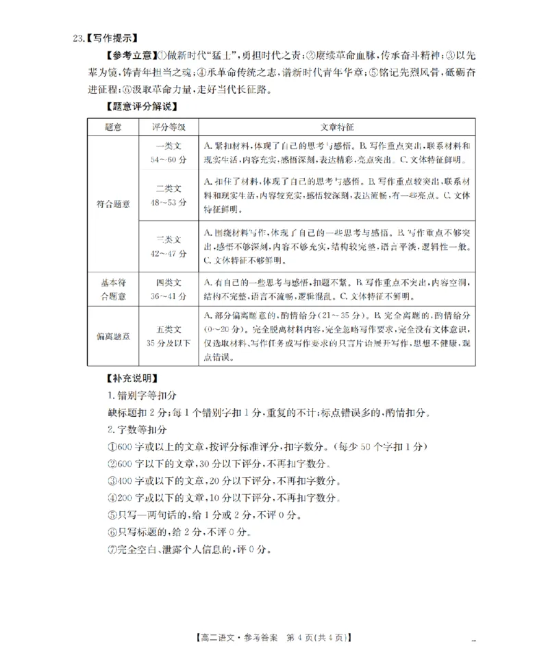 语文答案_扫描版_2024-2025高二（7-7月题库）_2026年1月高二_260130金太阳&middot;甘肃省陇南地区2025-2026学年高二上学期阶段性检测（全）