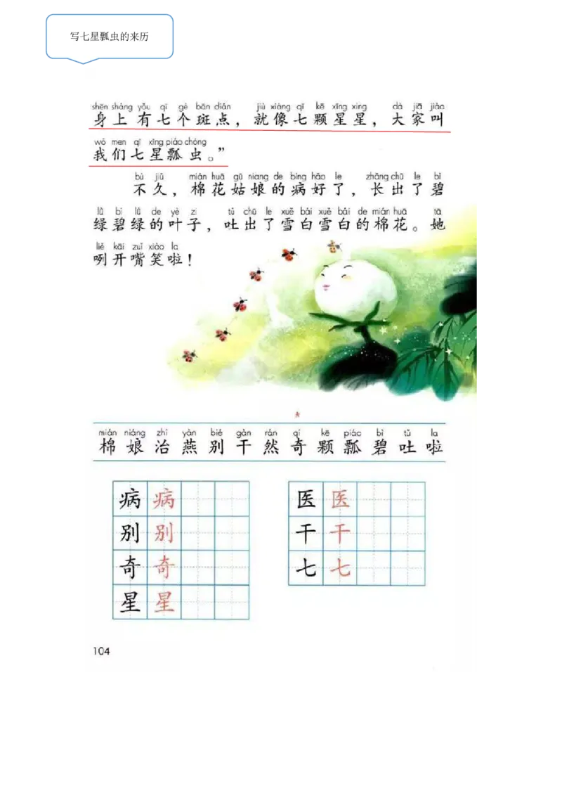 一年级下册语文部编版课堂笔记_小学1-6年级全部试卷_语文_一年级_3-6-2、小学一年级语文下册_3-6-2-1、复习、知识点、归纳汇总_部编版
