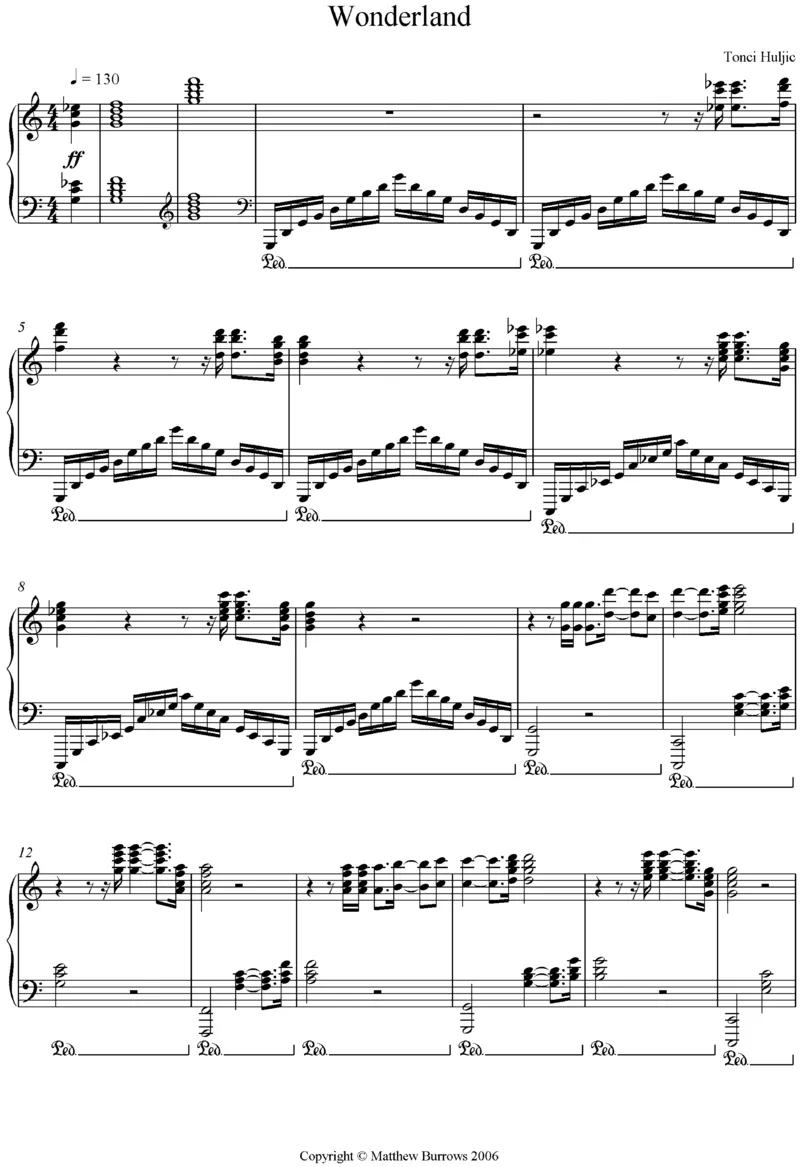 wonderland_一万首著名钢琴曲谱哈农贝多芬合集视频教学电子版高清无水印可打印_02现代钢琴谱合集_马克西姆钢琴谱全集