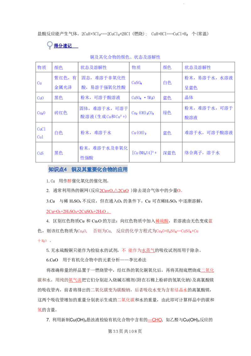 2026届高考化学各元素知识点（大全）_2024-2026高三（6-6月题库）_2025年12月高三试卷_2512062026届高考化学各元素知识点（大全）