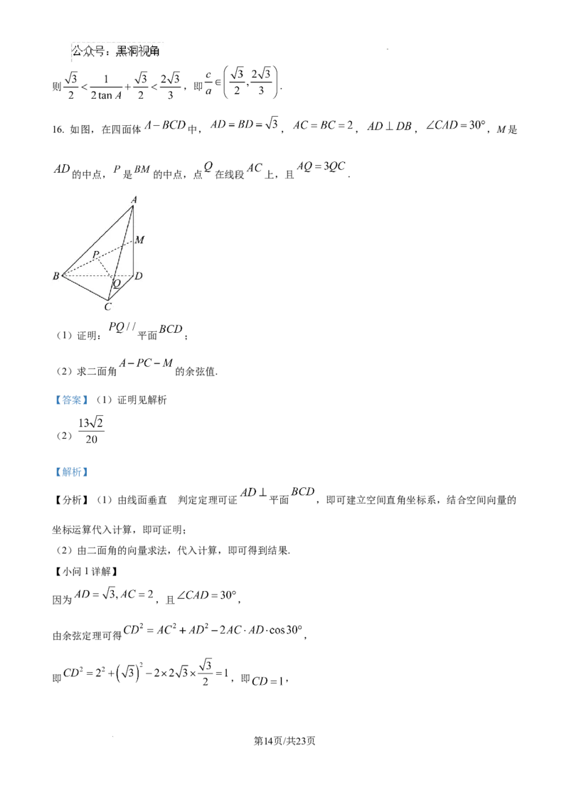 精品解析：湖南省郴州市2024-2025学年高三上学期第一次模拟考试数学试题（解析版）_2024-2025高三（6-6月题库）_2024年10月试卷_湖南省郴州市高三上学期第一次模拟考试数学试题