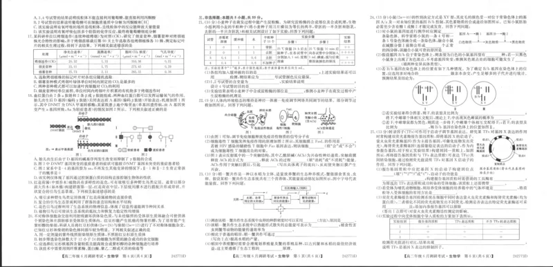 生物_2024-2025高三（6-6月题库）_2024年06月试卷_240621河南省新高中创新联盟TOP二十名校2023-2024学年高二下学期6月调研考试_生物