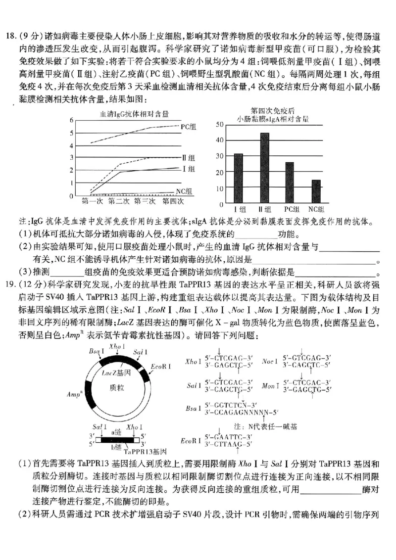 重庆市南开中学高2026届高三第五次质量检测生物_2024-2026高三（6-6月题库）_2026年01月高三试卷_0105重庆市南开中学高2026届高三第五次质量检测（全）