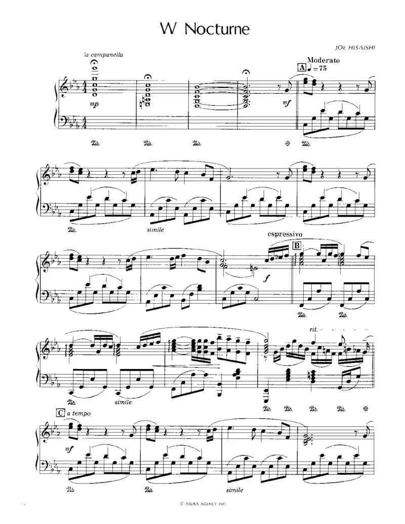 久石让谱集2_一万首著名钢琴曲谱哈农贝多芬合集视频教学电子版高清无水印可打印_02现代钢琴谱合集_久石让钢琴谱全集