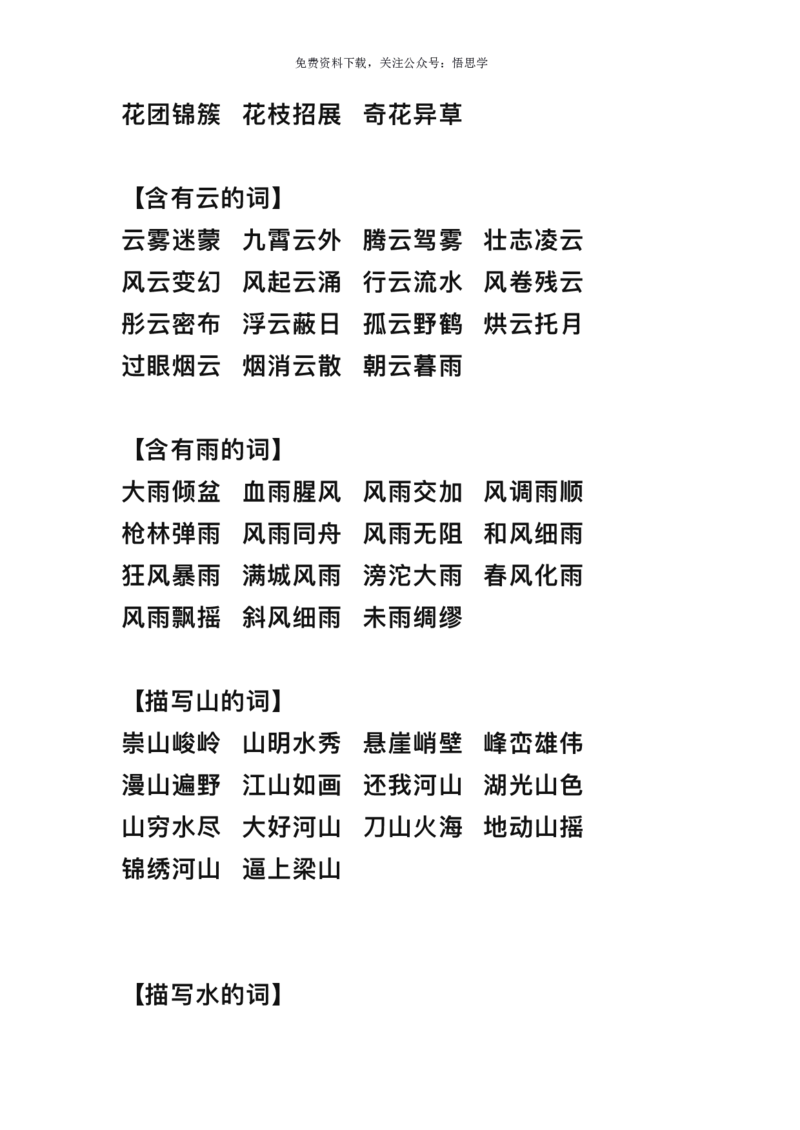 三年级下册-语文期末词语归类大全整理_小学1-6年级全部试卷_语文_三年级_3-8-2、小学三年级语文下册_3-8-2-1、学习资料、复习、知识点、归纳汇总_通用