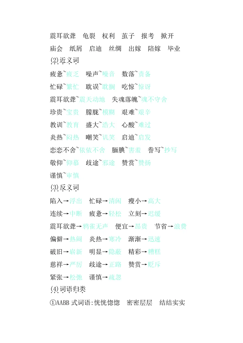 五年级上册语文部编版知识要点_小学1-6年级全部试卷_语文_五年级_3-10-1、小学五年级语文上册_3-10-1-1、复习、知识点、归纳汇总_部编（人教）版