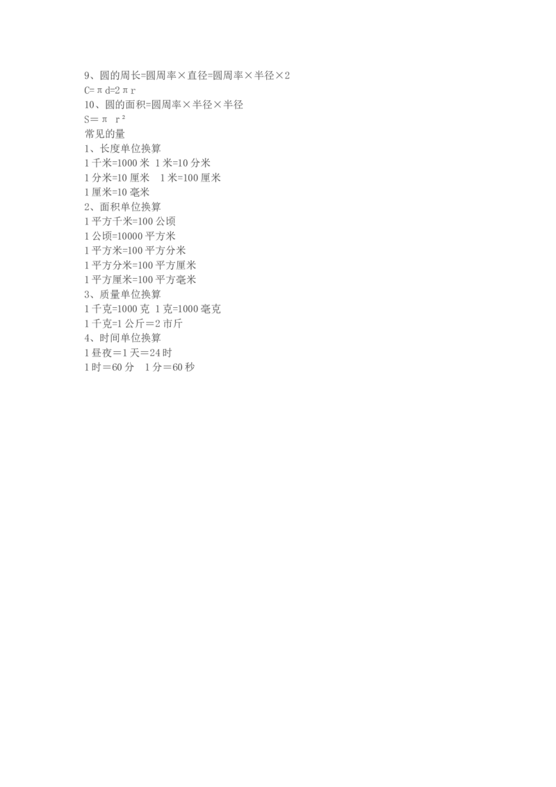 北师大版六年级数学上册知识点汇总_小学1-6年级全部试卷_数学_六年级_3-11-3、小学六年级数学上册_3-11-3-1、复习、知识点、归纳汇总_北师大版