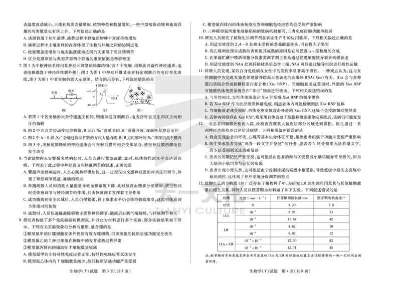 生物学广西高二12月测_251227湖南省、广西省湘一联盟2025-2026学年高二上学期12月月考（全）