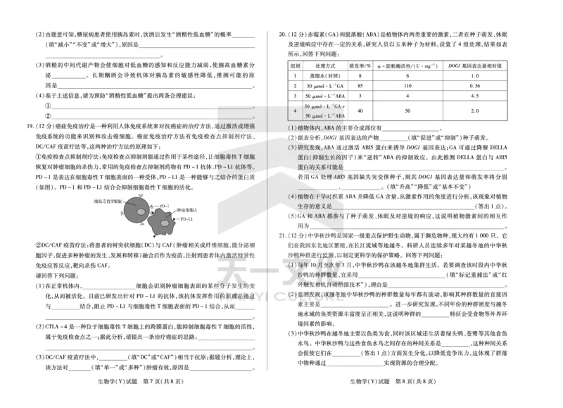 生物学广西高二12月测_251227湖南省、广西省湘一联盟2025-2026学年高二上学期12月月考（全）
