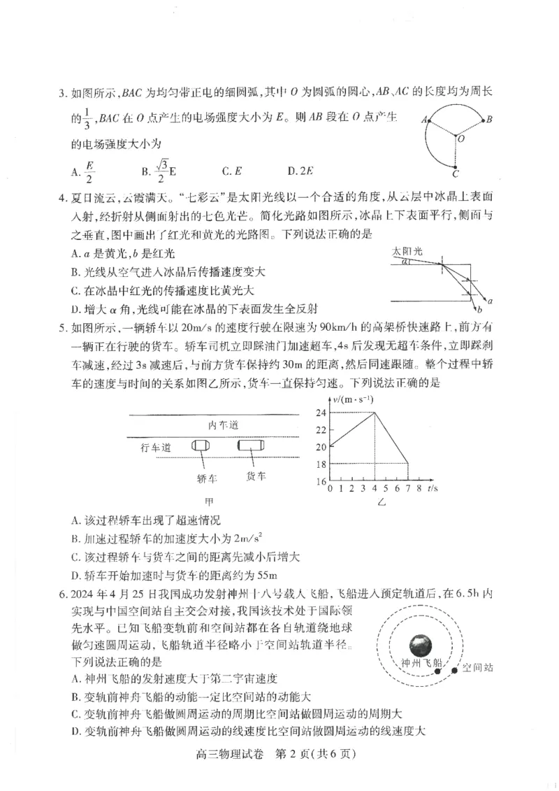 物理-湖北省&ldquo;宜荆荆恩&rdquo;2025届高三9月起点考试_2024-2025高三（6-6月题库）_2024年09月试卷_0906湖北省&ldquo;宜荆荆恩&rdquo;2025届高三9月起点考试