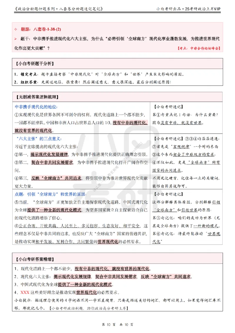 八套卷分析题速记笔记&middot;第1套小白考研_2026考公资料_（49）政治理论合集_政治理论合集_2025考研政治pdf（笔记）_肖秀荣考研政治_25肖秀荣《八套卷》+浓缩背诵合集