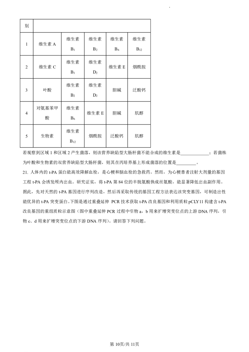精品解析：福建省福州市九县（市、区）一中2023-2024学年高二下学期7月期末生物试题（原卷版）_2024-2025高二（7-7月题库）_2024年07月试卷