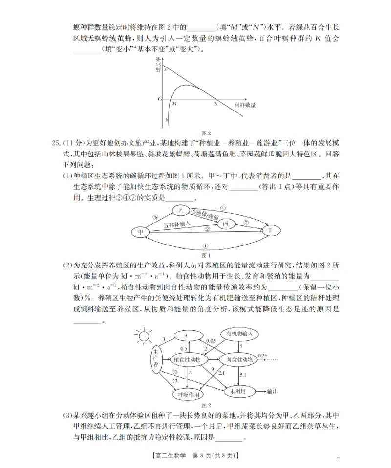 生物学_扫描版_2024-2025高二（7-7月题库）_2026年1月高二_260130金太阳&middot;辽宁省多校2025-2026学年高二上学期1月月考（全）