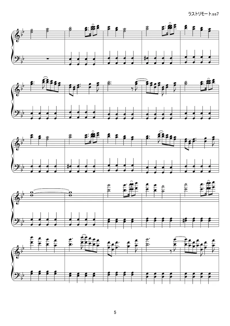 [kituneyuu][normal][6]_一万首著名钢琴曲谱哈农贝多芬合集视频教学电子版高清无水印可打印_05动漫游戏钢琴谱合集_日系东方Project钢琴谱全集_东方project钢琴谱_14　ラストリモート