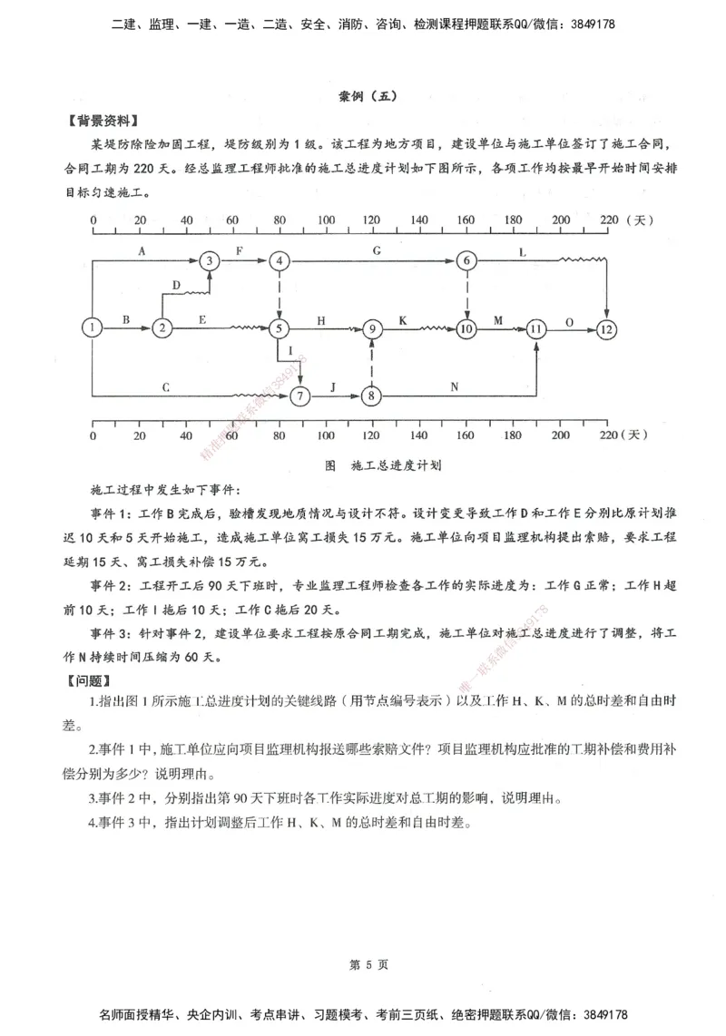 XSW-水利案例-考前密训3套卷_监理工程师_2025监理工程师_2025年监理工程师SVIP_2025年监理水利案例SVIP_05-考前密训✿央企特训✿机构普押