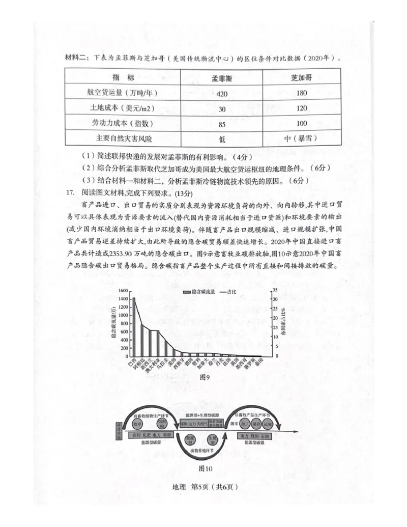 陕西省宝鸡市2025届高三高考模拟检测试题（三）地理试卷（含答案）_2024-2025高三（6-6月题库）_2025年04月试卷_0422陕西省宝鸡市2025届高三高考模拟检测试题（三）