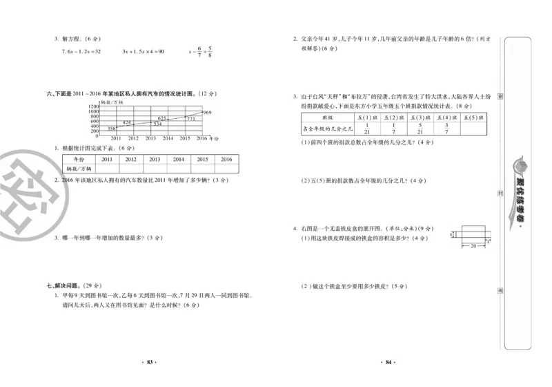 《聚优练考卷》数学五年级下册XS_小学1-6年级全部试卷_数学_五年级_3-10-4、小学五年级数学下册_3-10-4-2、练习题、作业、试题、试卷_西师版