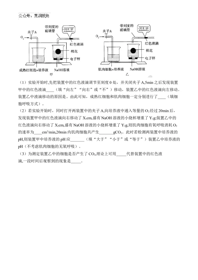 （5）细胞呼吸&mdash;&mdash;2025届高考生物二轮复习易错重难提升（含解析）_2024-2025高三（6-6月题库）_2025年02月试卷_02162025届高考生物二轮复习易错重难提升（含解析）