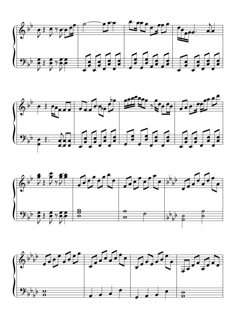 [東方ピアノEasyモード楽譜][normal][5]_一万首著名钢琴曲谱哈农贝多芬合集视频教学电子版高清无水印可打印_05动漫游戏钢琴谱合集_日系东方Project钢琴谱全集_东方project钢琴谱_458