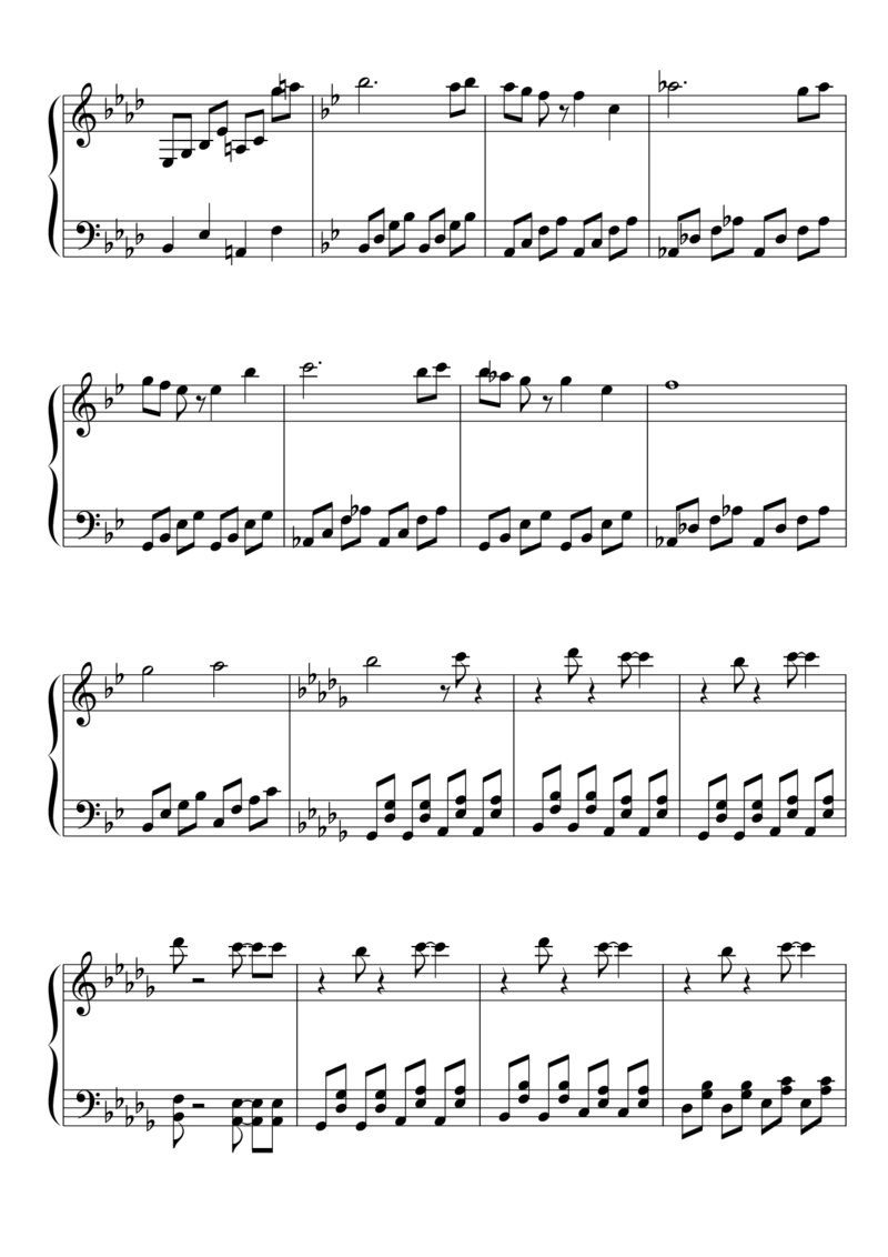 [東方ピアノEasyモード楽譜][normal][5]_一万首著名钢琴曲谱哈农贝多芬合集视频教学电子版高清无水印可打印_05动漫游戏钢琴谱合集_日系东方Project钢琴谱全集_东方project钢琴谱_458