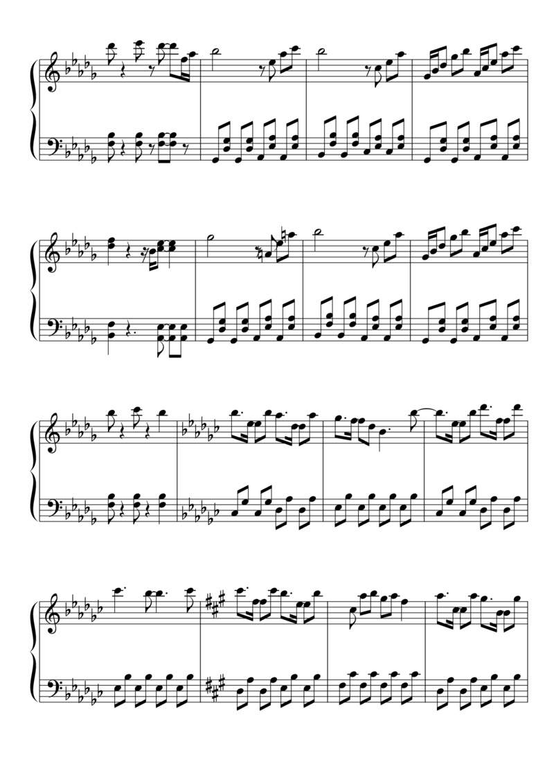 [東方ピアノEasyモード楽譜][normal][5]_一万首著名钢琴曲谱哈农贝多芬合集视频教学电子版高清无水印可打印_05动漫游戏钢琴谱合集_日系东方Project钢琴谱全集_东方project钢琴谱_458