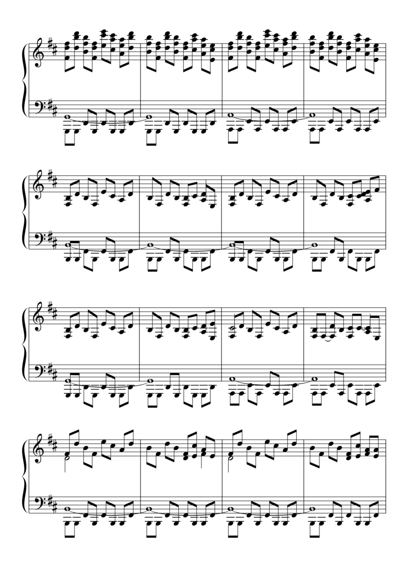 [東方ピアノEasyモード楽譜][lunatic][8]_一万首著名钢琴曲谱哈农贝多芬合集视频教学电子版高清无水印可打印_05动漫游戏钢琴谱合集_日系东方Project钢琴谱全集_东方project钢琴谱