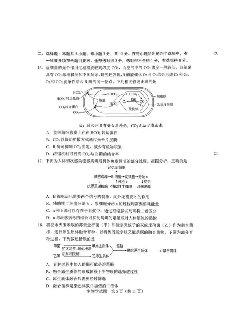 长春市2026届高三质量监测（一）生物_2024-2026高三（6-6月题库）_2026年01月高三试卷_0107吉林省长春市2026届高三质量监测（一）（长春一模）（全）