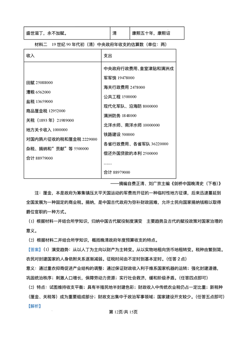 重庆市复旦中学教共体2025-2026学年高二上学期12月定时作业历史试题含答案_2024-2025高二（7-7月题库）_2026年1月高二_260103重庆市复旦中学教共体2025-2026学年高二上学期12月月考（全）