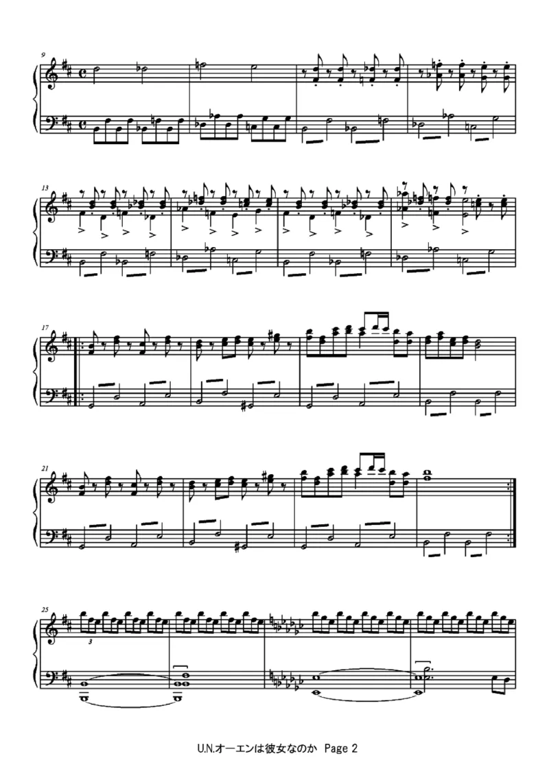 [ftva][normal][5]_一万首著名钢琴曲谱哈农贝多芬合集视频教学电子版高清无水印可打印_05动漫游戏钢琴谱合集_日系东方Project钢琴谱全集_东方project钢琴谱_15　U.N.オーエンは彼女なのか？