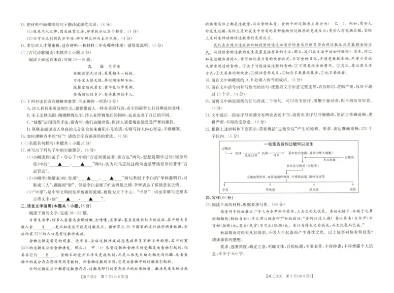 语文试卷_2024-2025高三（6-6月题库）_2024年12月试卷_1213河南省新乡市2025届高三年级第一次模拟考试（金太阳25-210C）_河南省新乡市2024-2025学年高三年级第一次模拟考试语文