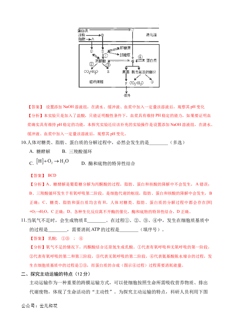 高二生物期中模拟卷（全解全析）（上海专用）_2024-2025高二（7-7月题库）_2024年10月试卷_1021高二期中模拟卷（上海专用）黄金卷：2024-2025学年高二上学期期中模拟考试