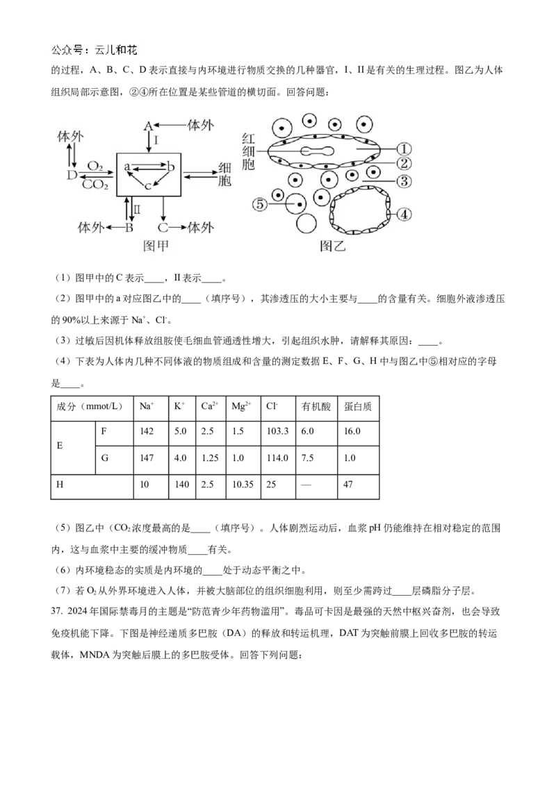 黑龙江省哈尔滨市第九中学2024-2025学年高二上学期10月月考试题生物Word版含答案_2024-2025高二（7-7月题库）_2024年11月试卷_1101黑龙江省哈尔滨市第九中学2024-2025学年高二上学期10月月考