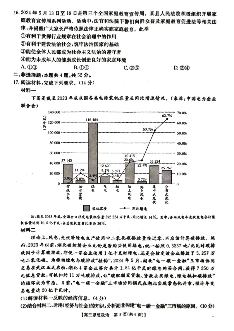 湖北省金太阳百校大联考2024-2025学年高三上学期10月联考政治试题_2024-2025高三（6-6月题库）_2024年10月试卷_1012湖北省金太阳百校大联考2024-2025学年高三上学期10月联考（25-30C）