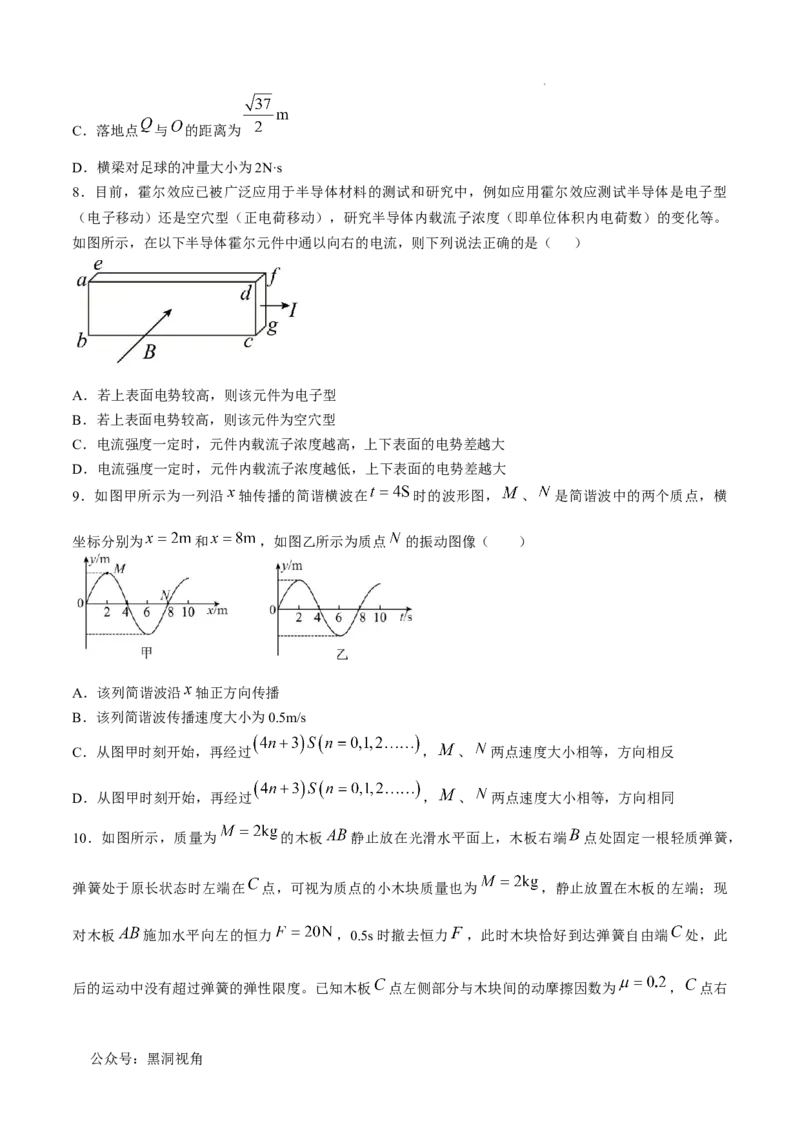 湖北省武汉外国语学校2025届高三上学期10月月考物理试题Word版含解析_2024-2025高三（6-6月题库）_2024年10月试卷_1019湖北省武汉外国语学校2025届高三上学期10月月考