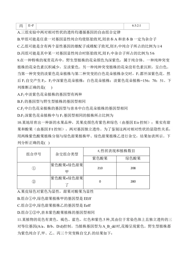 （11）基因的自由组合定律&mdash;&mdash;高考生物二轮复习易错重难提升（含解析）_2024-2025高三（6-6月题库）_2026年1月高三_260104高考生物二轮复习易错重难提升（含解析）