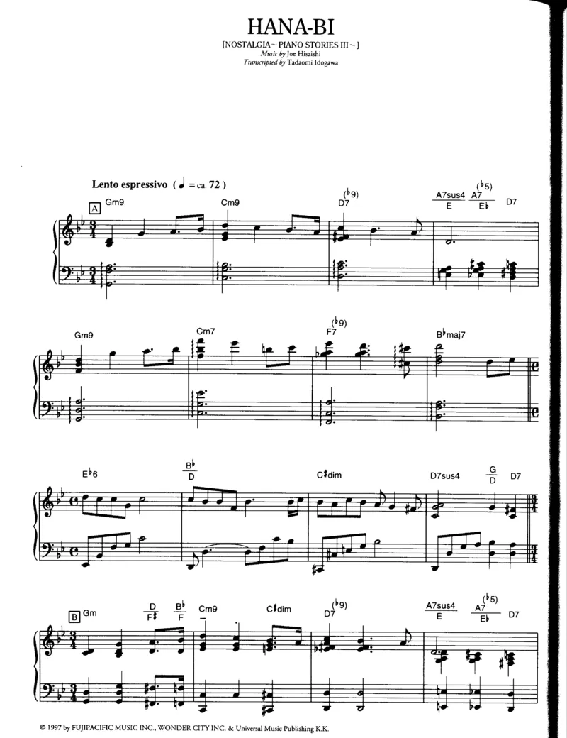 久石让谱集3_一万首著名钢琴曲谱哈农贝多芬合集视频教学电子版高清无水印可打印_02现代钢琴谱合集_久石让钢琴谱全集